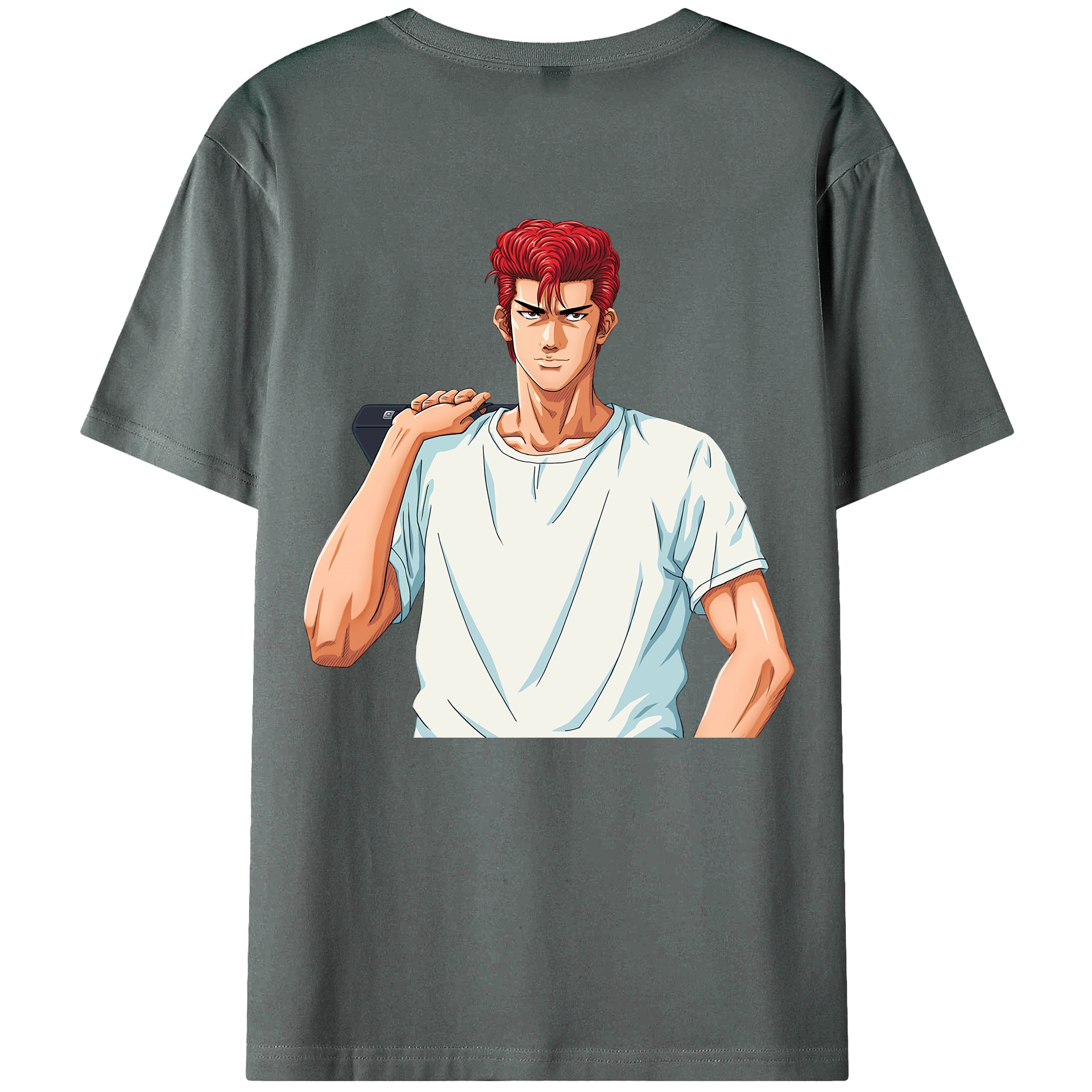 （画像用） SLAM DUNK／スラムダンク 綿100％ メンズ半袖Tシャツ（バックプリント） 通気性